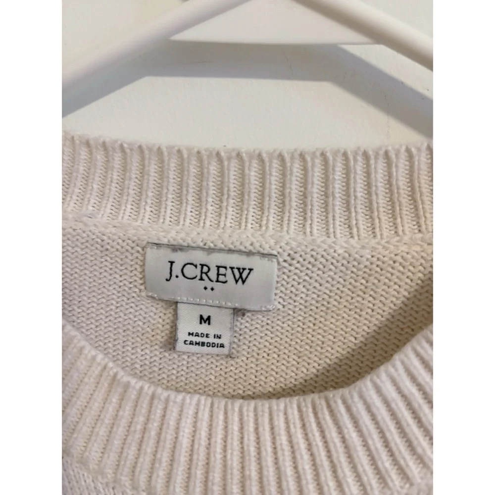 J.Crew Factory‎ 100% Cotton Fair Isle Ivory Brown Crewneck Sweater